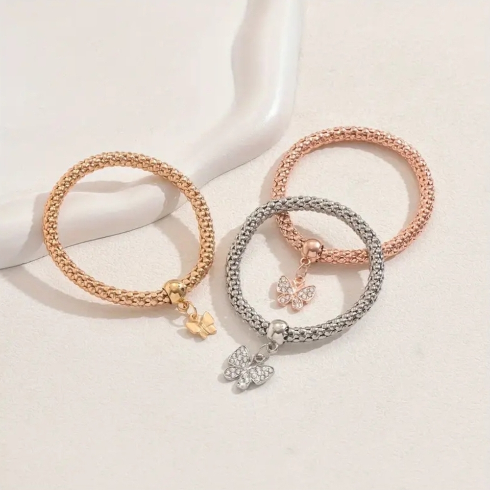 Stackable Bracelets With Butterfly Charms - Picture 2 of 4